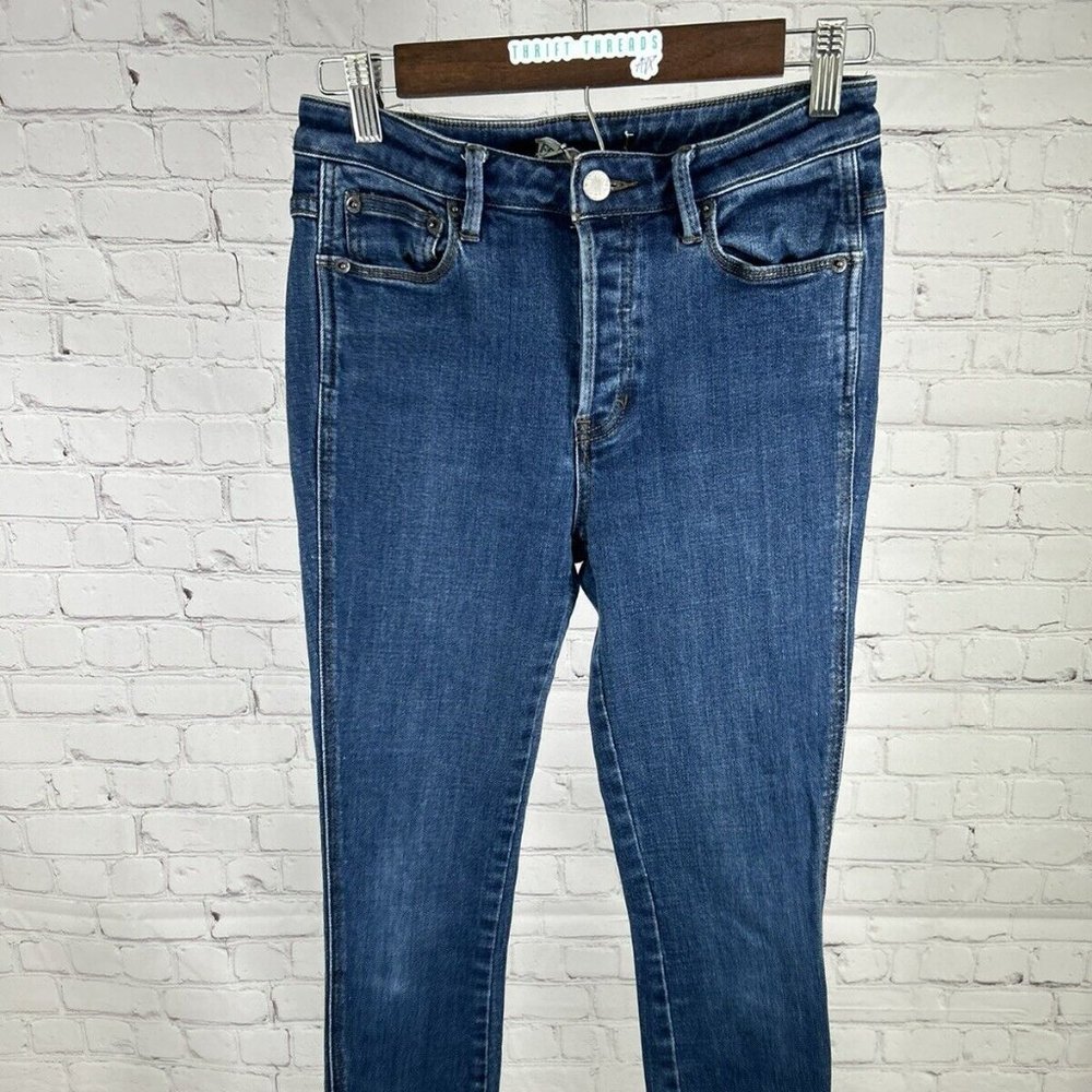 Free People Mid Rise Dark Wash Blue Denim Women’s Skinny Jeans Size 27 (27 x 26)